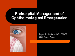Prehospital Management of Ophthalmological