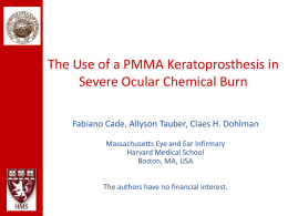 Use of a PMMA Keratoprosthesis in Severe Ocular Chemical Burn