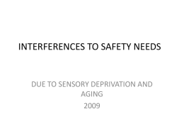 INTERFERENCES TO SAFETY NEEDS