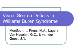Visual Search Deficits in Williams Buren Syndrome