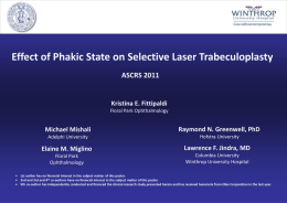 Effect of the Phakic State on Selective Laser Trabeculoplasty