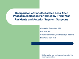 Comparison of Endothelial Cell Loss After