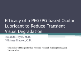 Efficacy of a PEG/PG based Ocular Lubricant to Reduce Transient
