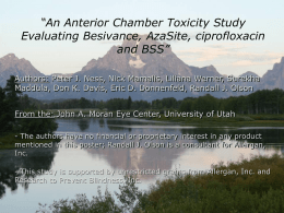 An Anterior Chamber Toxicity Study Evaluating Besivance, AzaSite