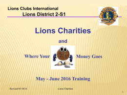 District Charities And Where Your Money Goes - District 2-S1