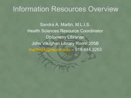 1. Information Resources Overview