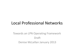 Local Professional Networks January 2013