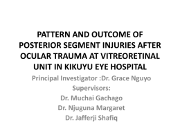 Dr Grace Nguyo Prorposal - Department of Ophthalmology