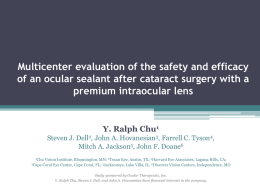 Multicenter evaluation of the safety and efficacy of an ocular sealant