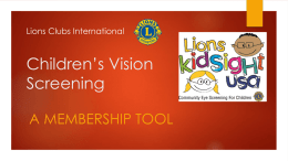 Children*s Vision Screening - Lions e