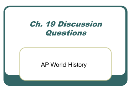 Ch. 19 Discussion Questions