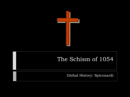 The Schism of 1054 - White Plains Public Schools