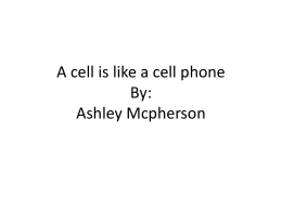 A cell is like a cell phone By: Ashley Mcpherson