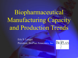 Biopharmaceutical Manufacturing Capacity and Production Trends