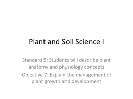 Plant and Soil Science I