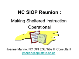 NCSIOP Reunion language objectives