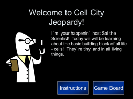 Cell Jeopardy! - Lyndhurst School