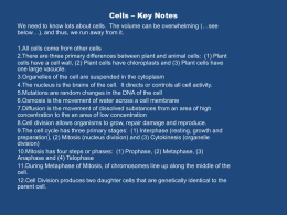 Cells - Key Notes