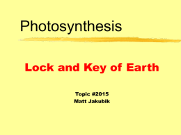 Photosynthesis: Lock and Key of Earth