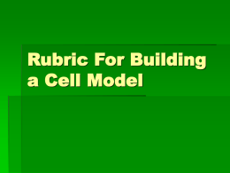Rubric For Building a Cell Model Be On Time (10 points)