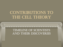 contributions to the cell theory
