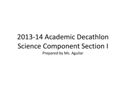 2013-14 Academic Decathlon Science Component