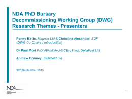 NDA PhD Bursary Decommissioning theme