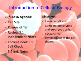Ch 3 Cell Size and Scientists