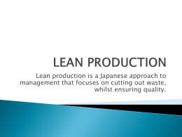 LEAN PRODUCTION