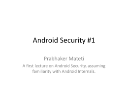 Android Security Part 1