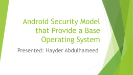 Android Security Model that Provide a Base Operating System