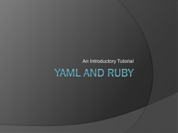 YAML and ruby - Columbus State University
