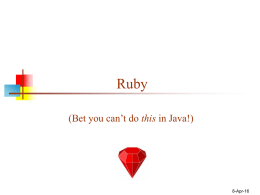 Assorted Ruby Details