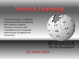 Service Learning By - Valdosta State University