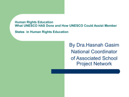 Human Rights Education in ASEAN What UNESCO HAS Done and
