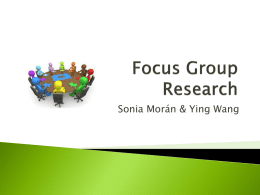 Focus Group Seminar - University of Southampton