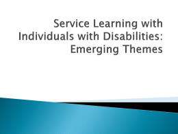 Service Learning with People with Disabilities