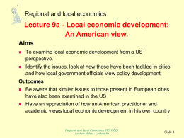 Local economic development: An American view