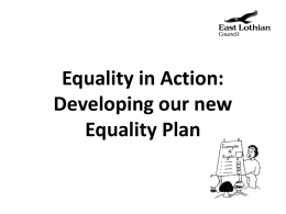 Equality in Action: Developing our Equality Outcomes