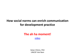 Why social norms matter in communication for development