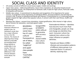 SOCIAL CLASS AND IDENTITY 2