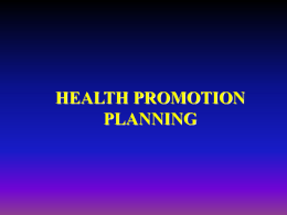 HEALTH PROMOTION PLANNING