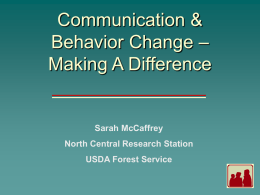 Communication & Behavior Change – Making A Difference