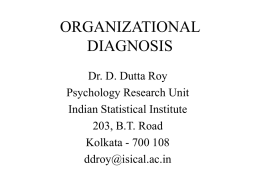 ORGANIZATIONAL DIAGNOSIS - Indian Statistical Institute