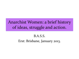 Anarchist Women: a brief history of ideas, struggle and