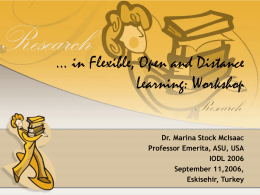 Research in Flexible, Open and Distance Learning: Workshop