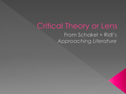 Critical Theory or Lens