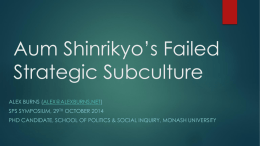 Aum Shinrikyo’s Failed Strategic Subculture