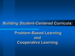 Building Student-Centered Curricula: Problem