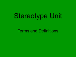 Stereotype Unit